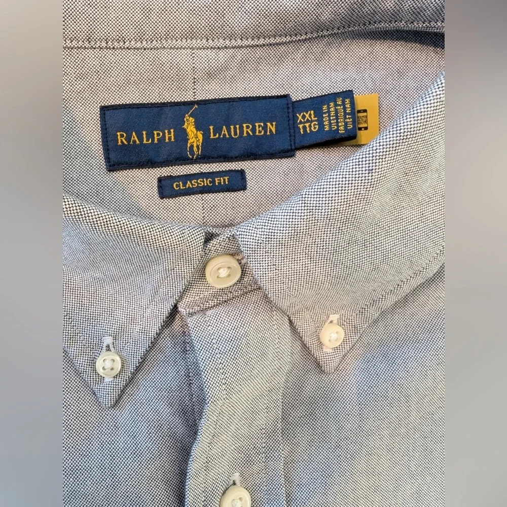 Ralph Lauren Men’s Classic Fit Button Down Shirt Gray Size XXL
